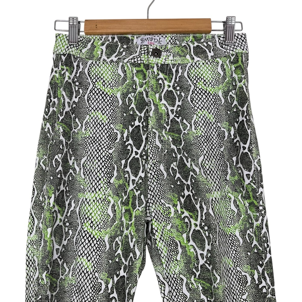 Swank A Posh Green Snake Print Statement Leggings Stretch Pants Size XL - Picture 4 of 10